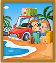 A picture of a couple traveling at the beach Royalty Free Stock Photo