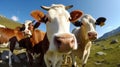 picture of cow family taking a selfie generative AI