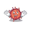 A picture of crazy face contagious corona virus mascot design style