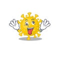 A picture of crazy face corona virus diagnosis mascot design style