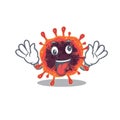 A picture of crazy face corona virus zone mascot design style