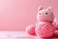 A Picture of a Crocheted Cute Cat, Ai Generated