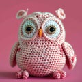 A Picture of a Crocheted Cute Owl, Ai Generated