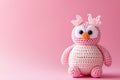 A Picture of a Crocheted Cute Owl, Ai Generated