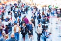 Picture of crowds of people in the city with zoom effect