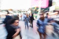 Picture of crowds of people in the city with zoom effect Royalty Free Stock Photo