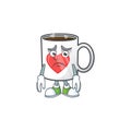 A picture of cup coffee love showing afraid look face Royalty Free Stock Photo