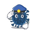 A picture of decacovirus performed as a Police officer