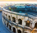 Picture of details ancient amphitheatre arena in Nimes