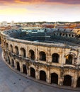 Picture of details ancient amphitheatre arena in Nimes