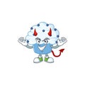 A picture of devil vanilla blue cupcake cartoon character design