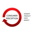 Picture diagram of CONSUMER PERCEPTION, manufacturing and business concept