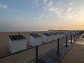 Picture of the and some of the beach cabins in Ostend