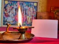 Picture of Diya lamp. Diwali Celebration