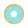 Picture of a donut on a white background. Vector illustration