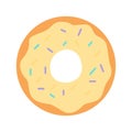 Picture of a donut on a white background. Vector illustration