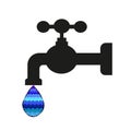 Picture of a drop of water from the tap Royalty Free Stock Photo