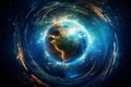 Picture of the earth surrounded by stars Royalty Free Stock Photo