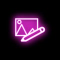 Picture edit create neon icon. Simple thin line, outline vector of mix icons for ui and ux, website or mobile application