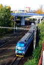 Train on an electrified railway line, Ostrava, Czech Republic