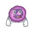 A picture of eosinophil cell showing afraid look face