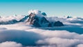 A Picture Of An Evocative View Of A Mountain Range With Clouds AI Generative
