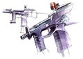 Picture of an exclusive automatic weapon submachine gun for melee.