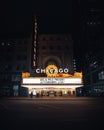 Chicago Theatre neon sign at night Royalty Free Stock Photo