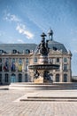 Famous Fountain of the Three Graces Place de la Bourse in the city of Bordeaux in France Royalty Free Stock Photo