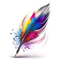 The feathe of pen drawing a colorfull line background