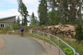 Picture of a female on the bicycle