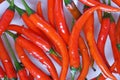 Close-up on red chili peppers