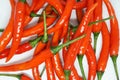 Close-up on red chili peppers