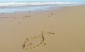 Picture of a fish on sand sea beach Royalty Free Stock Photo