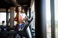 Picture of people running on treadmill in gym Royalty Free Stock Photo