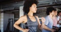 Picture of people running on treadmill in gym Royalty Free Stock Photo