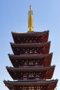 Five-Storied Pagoda of Sensoji Temple in Asakusa, Tokyo Royalty Free Stock Photo