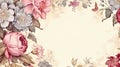 A picture of a floral background with a place for a text, vintage floral design, frame with flowers. Royalty Free Stock Photo