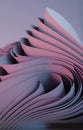 Picture of Folded Lilac Paper Curved Into an Abstract Image that Form Wave-like Patterns