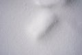 The picture of footprints or foot step on the snow