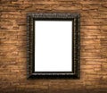 Picture frame on brick Royalty Free Stock Photo