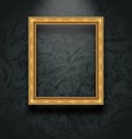 Picture frame on floral texture wall Royalty Free Stock Photo