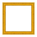 Picture frame gold isolated on white background. Royalty Free Stock Photo