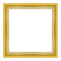 Picture frame gold isolated on a white background. Royalty Free Stock Photo