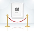 Picture Frame and Gold Rope Barrier Constructor Elements. Vector Royalty Free Stock Photo