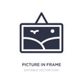 picture in frame icon on white background. Simple element illustration from Art concept Royalty Free Stock Photo