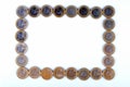 Picture frame made of euro coins Royalty Free Stock Photo