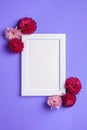 Picture frame mockup decorated with flowers Royalty Free Stock Photo