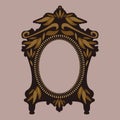 Picture frame museum interior exhibition decorative vector photo art gallery on vintage antique decoration wall.