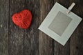 Picture frame paper and red heart Royalty Free Stock Photo